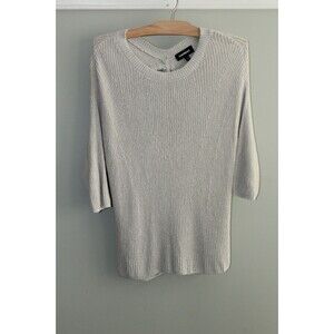 Express Ribbed Knit Open Back Sweater Pullover Size M Gray